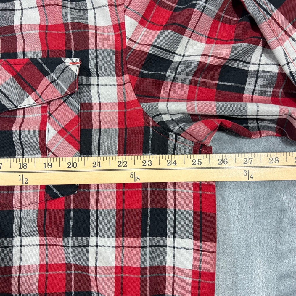 Columbia Mens Red Black Plaid Long Sleeve Button Down Hiking Shirt Size XL - Picture 6 of 8